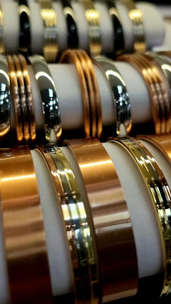 Copper and steel bangles