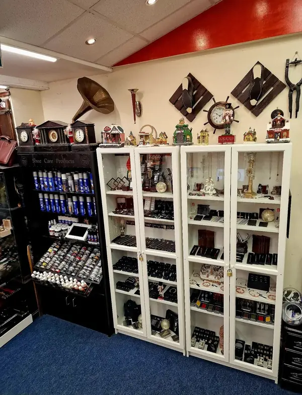 Inside the shop: display cabinets, shoe care and clocks