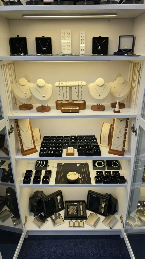 The jewellery cabinet in the shop