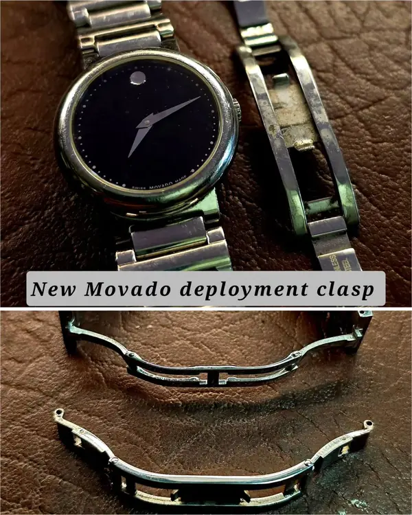 Movado watch with a new deployment clasp