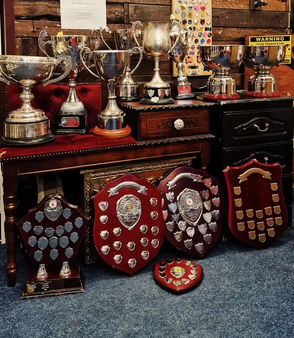 Trophies, cups and shields in the shop